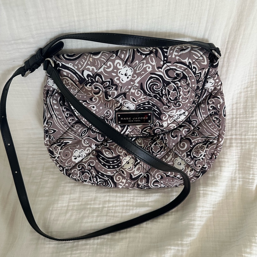 Marc Jacobs Black and White Paisley Crossbody Bag